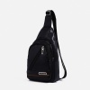 Рюкзак-слинг на молнии, 2 наружных кармана, цвет чёрный №2