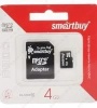Карта памяти microSD 4GB SmartBuy Class 10 (с адаптером SD) в Тюмени
