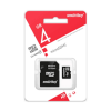 Карта памяти microSD 4GB SmartBuy Class 4 (с адаптером SD) в Тюмени