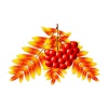 Плакат фигурный "Рябина осенняя" ягоды, 20х13 см