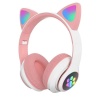 Наушники CAT EAR ZW-028 (MicroSD+Fm+Bluetooth+AUX) розовые в Тюмени