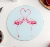 Доска разделочная Доляна «Влюблённые фламинго», d=20 см