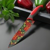 Нож кухонный с антиналипающим покрытием Доляна «Русский узор», лезвие 20 см